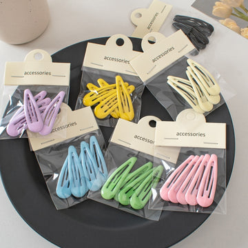 Daiiibabyyy 4/5Pcs/set Cute Candy Color Waterdrop Shape Hairpins for Girls Hair Clips BB Hairpin Barrettes Headwear Kids Hair Accessories